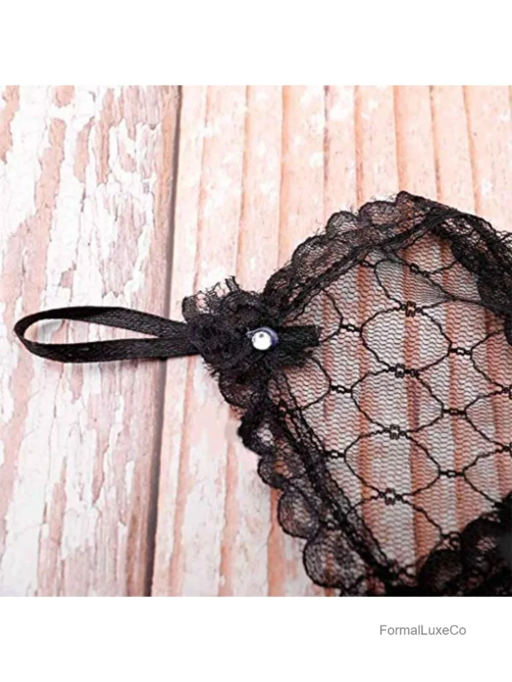 Women's Fingerless Rhinestone Lace Gloves for Wedding